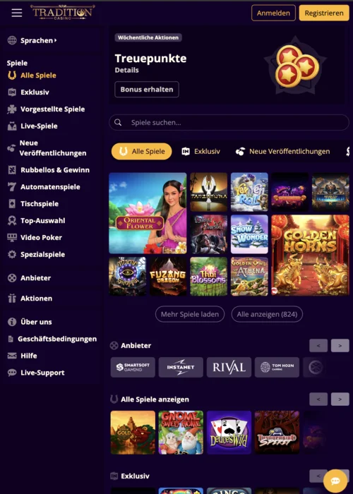 Tradition Casino Spielgefühl